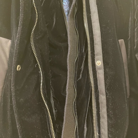 Elie Tahari Real Fox Fur Trim Velvet Down Puffer - Picture 4 of 10